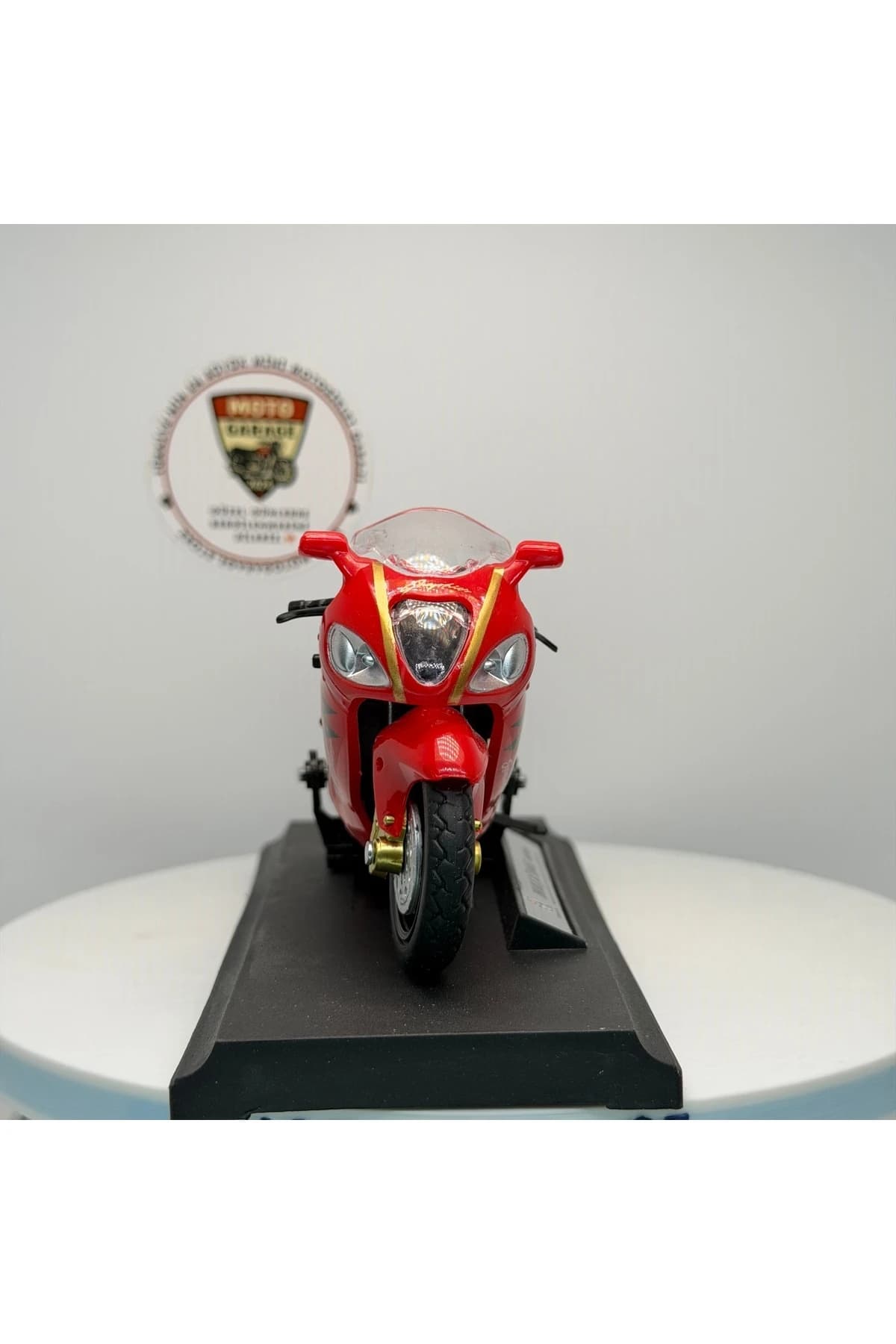 Alloy Model Kırmızı Yarış Motosikleti 1:18 Ölçek (12cm) Standlı Metal Diecast Oyuncak — fotoğraf 7