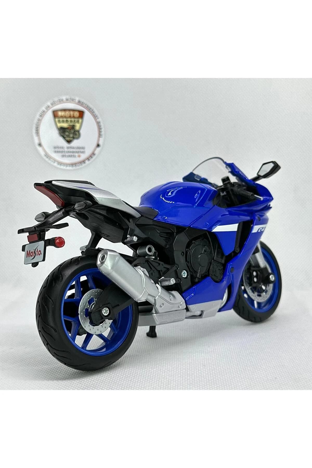 Yamaha YZF-R1 1:12 Ölçek Büyük Boy Diecast Model Motosiklet (Mavi) — fotoğraf 2