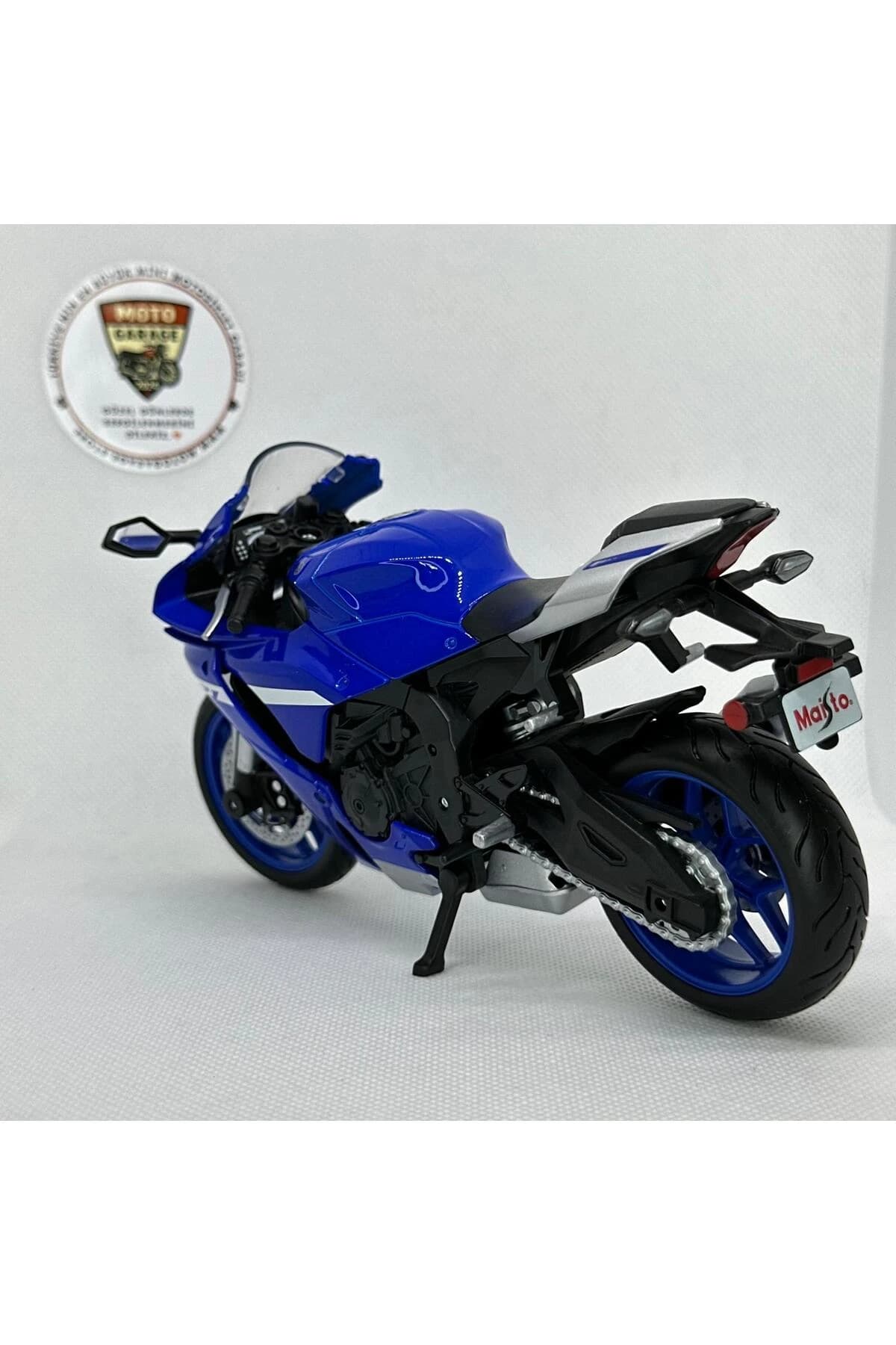 Yamaha YZF-R1 1:12 Ölçek Büyük Boy Diecast Model Motosiklet (Mavi) — fotoğraf 5