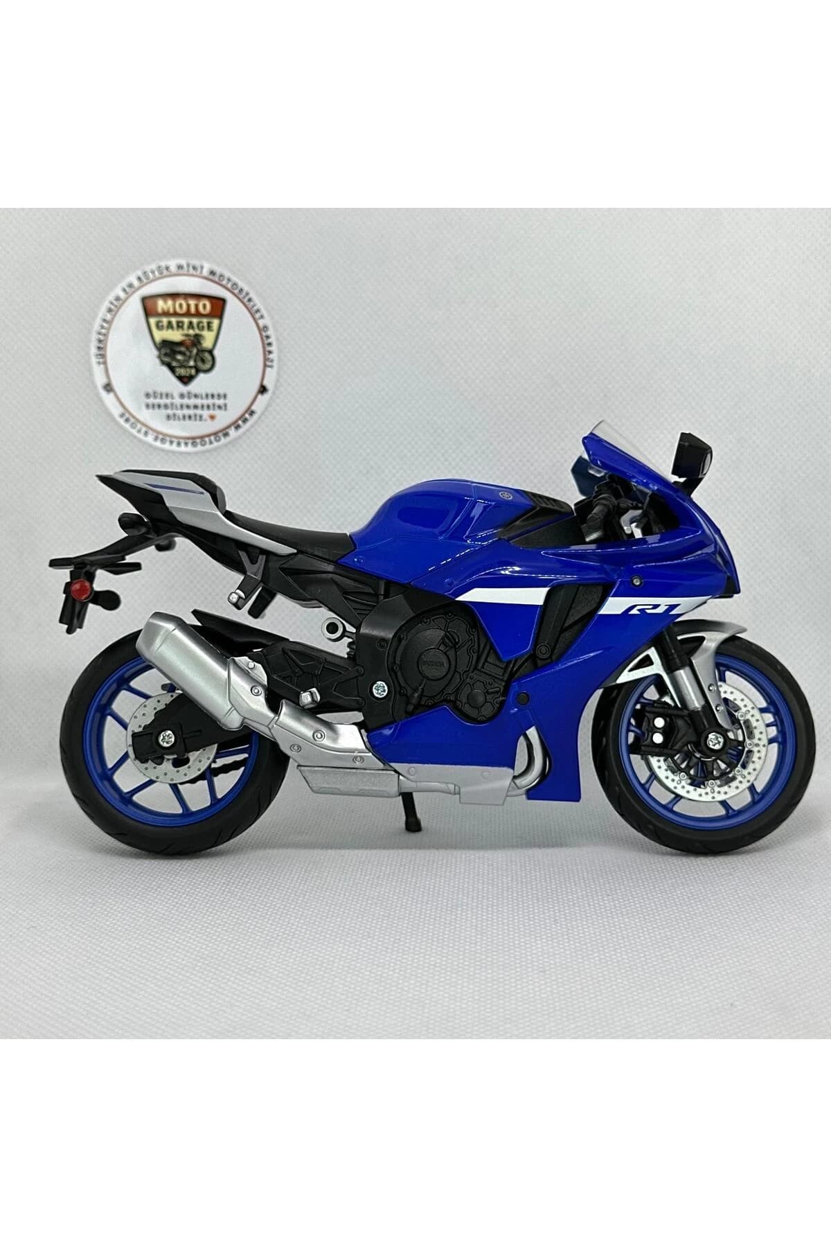 Yamaha YZF-R1 1:12 Ölçek Büyük Boy Diecast Model Motosiklet (Mavi) — fotoğraf 3