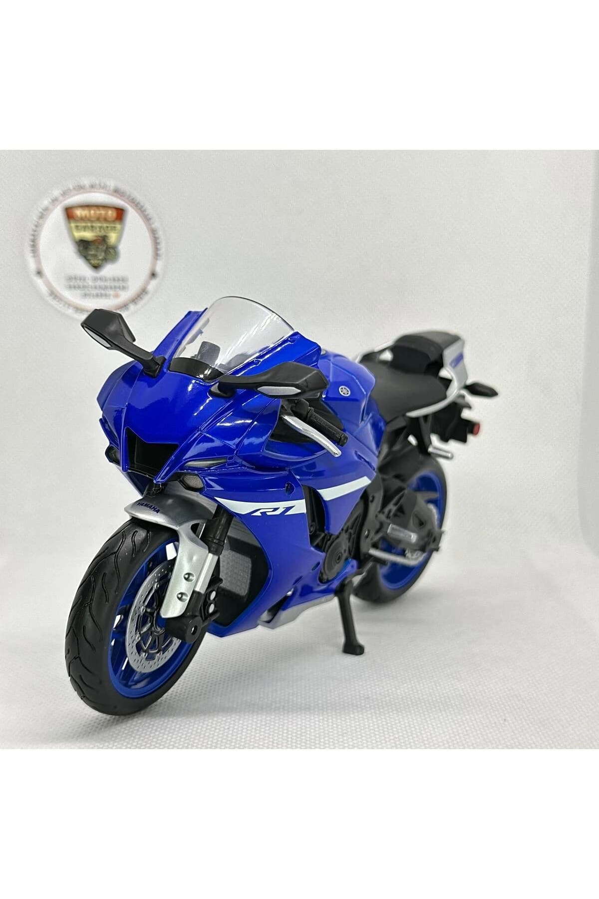 Yamaha YZF-R1 1:12 Ölçek Büyük Boy Diecast Model Motosiklet (Mavi) — fotoğraf 7