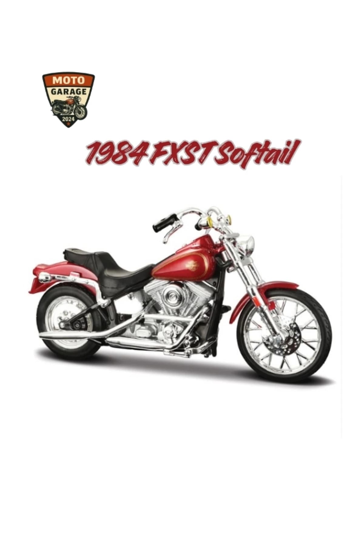 1:18 Harley-Davidson Efsanevi İkili Set - 1984 FXST Softail & 1980 FLT Tour Glide | Moto Garage 2024 — fotoğraf 2