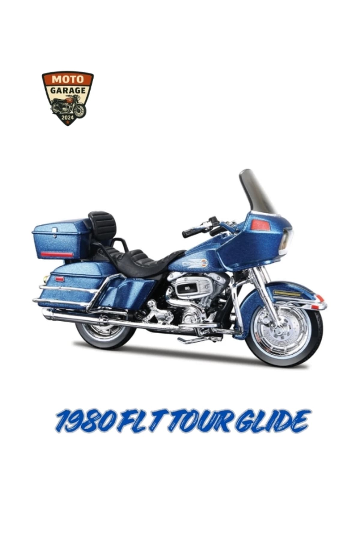 1:18 Harley-Davidson Efsanevi İkili Set - 1984 FXST Softail & 1980 FLT Tour Glide | Moto Garage 2024 — fotoğraf 4