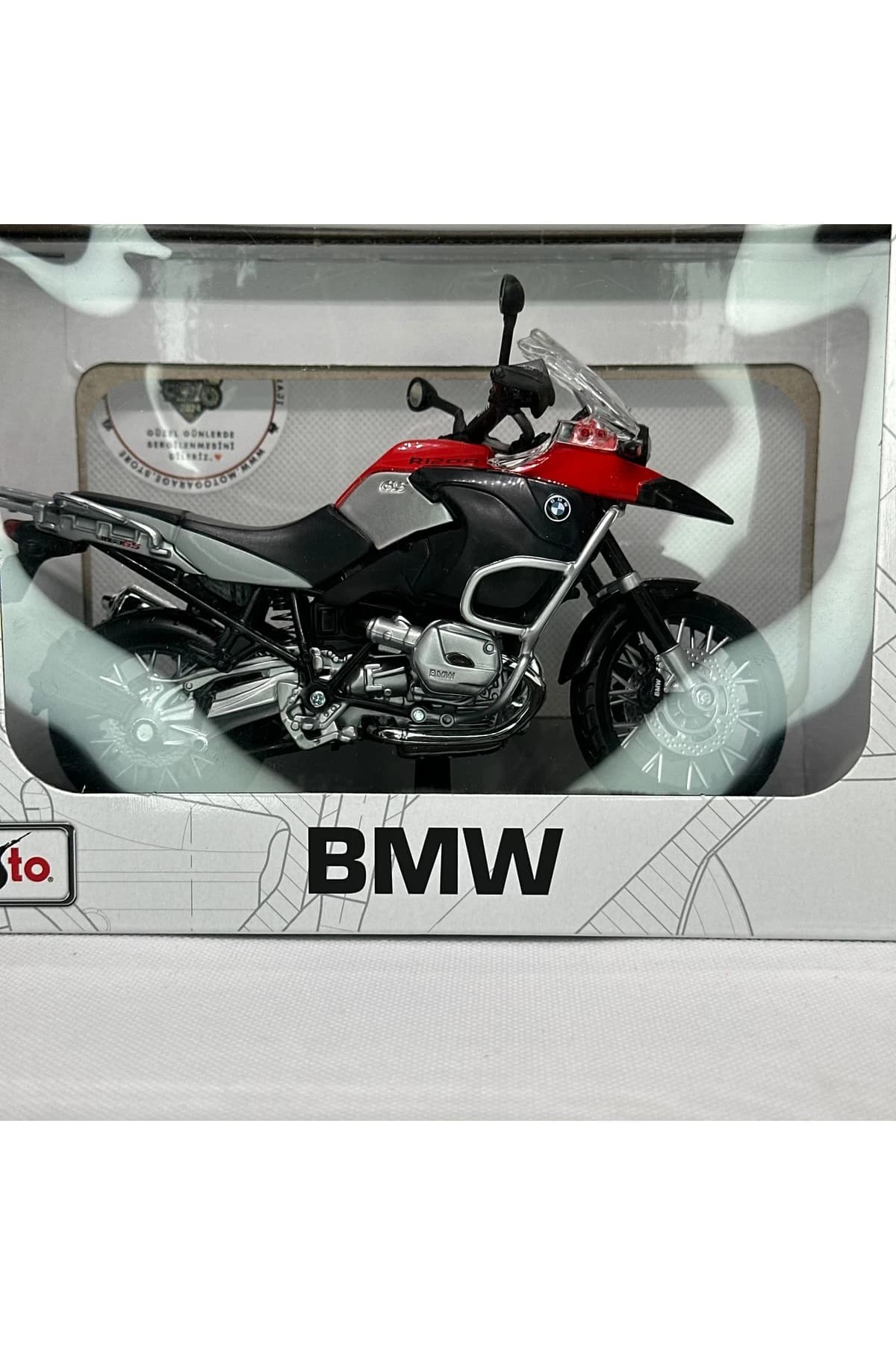 BMW R1200 GS 1:12 Diecast Maket Motor – Metal Model Motosiklet — fotoğraf 8