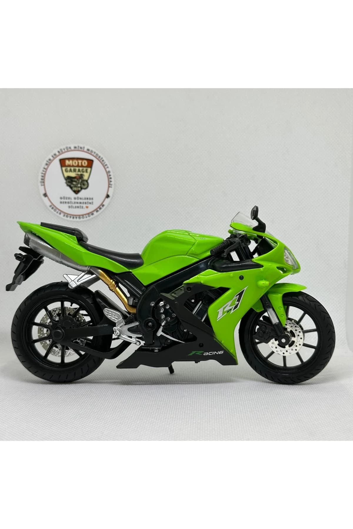 Yamaha YZF-R1 1:12 Diecast Motosiklet Model – Metal Maket & Koleksiyon Oyuncak (Yeşil) — fotoğraf 2