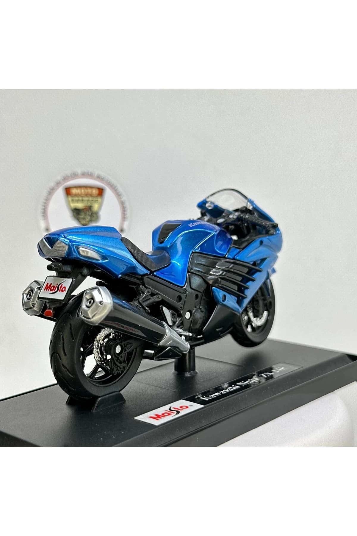 Kawasaki Ninja ZX-14R 1:18 Diecast Metal Model Motosiklet – Maisto Mavi — fotoğraf 3