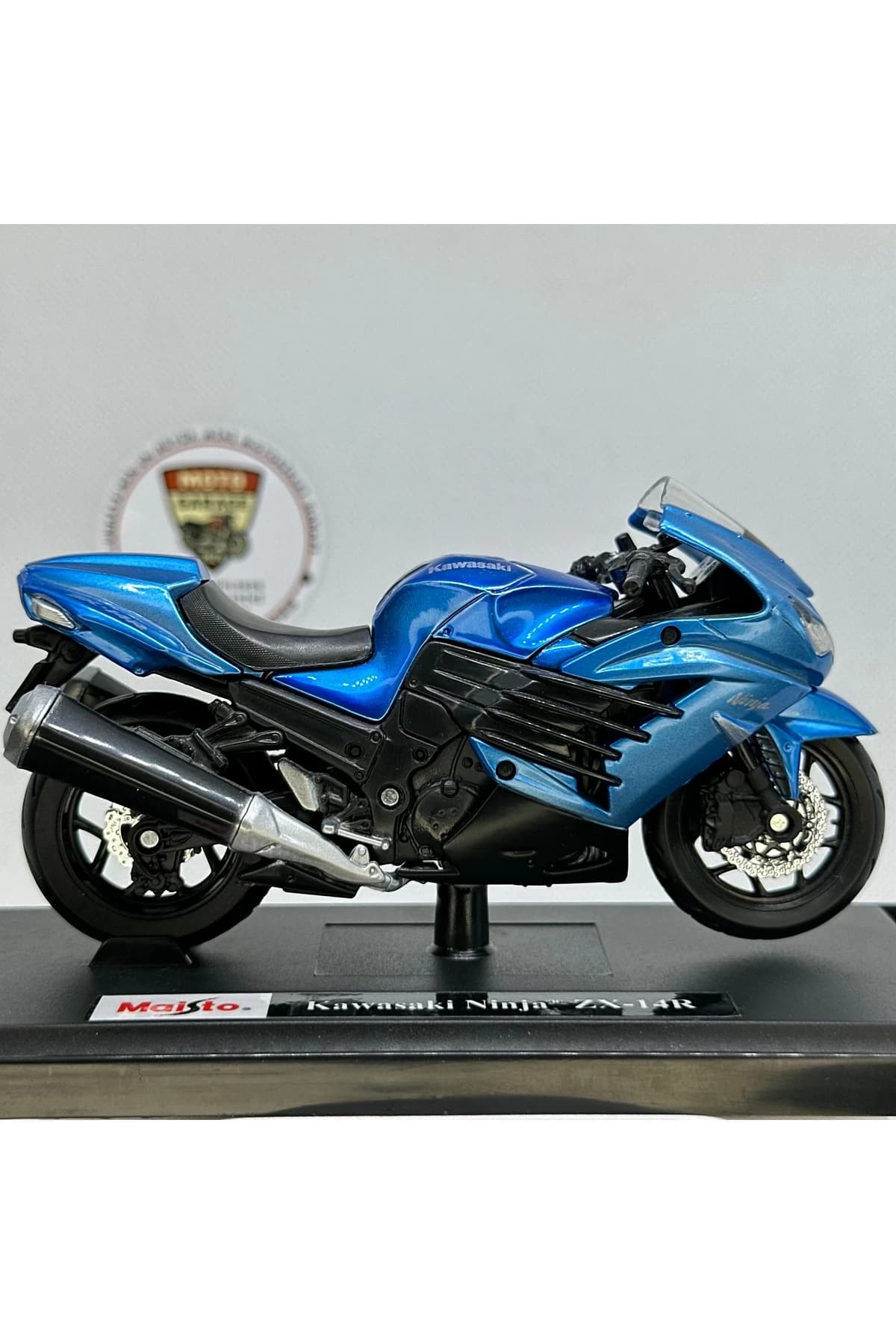 Kawasaki Ninja ZX-14R 1:18 Diecast Metal Model Motosiklet – Maisto Mavi — fotoğraf 2