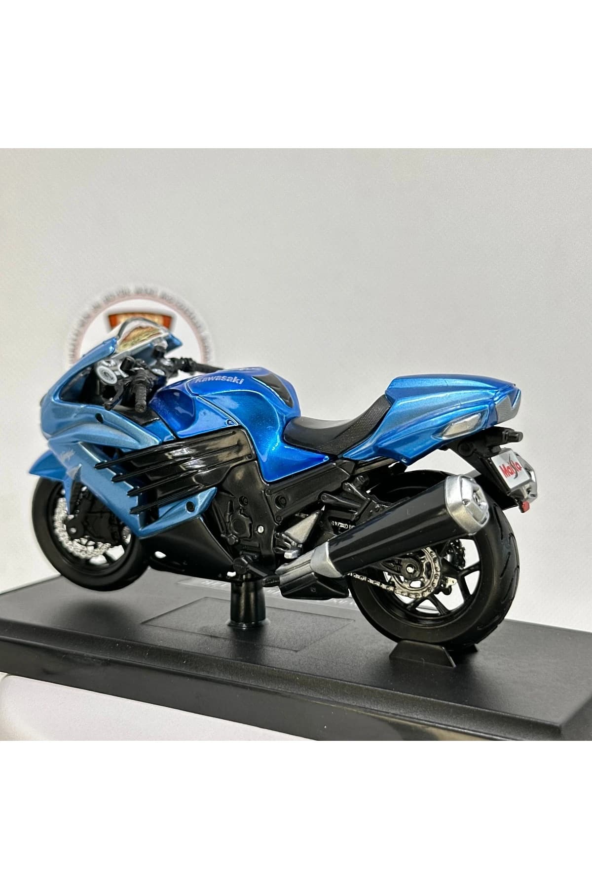 Kawasaki Ninja ZX-14R 1:18 Diecast Metal Model Motosiklet – Maisto Mavi — fotoğraf 5