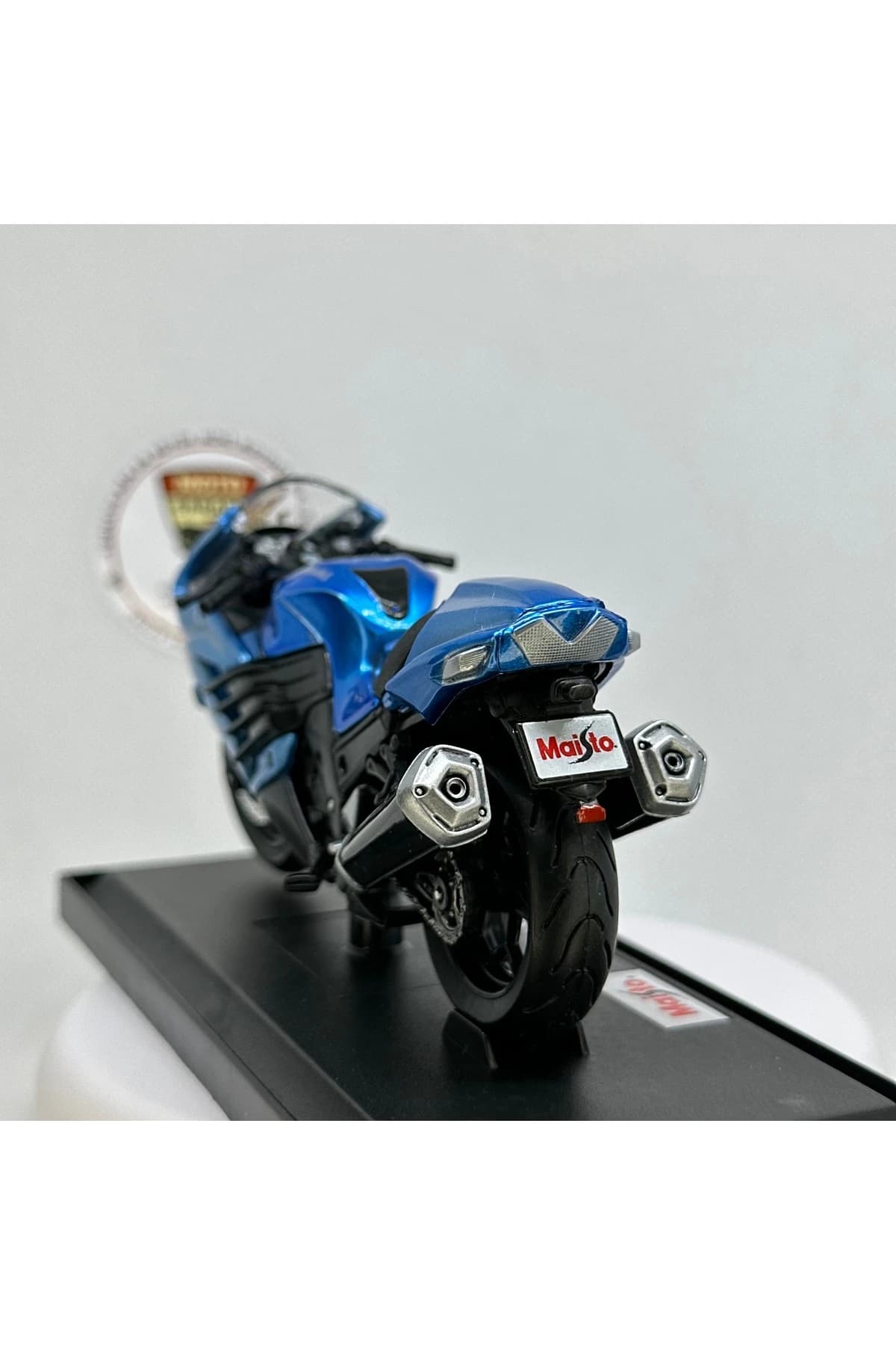 Kawasaki Ninja ZX-14R 1:18 Diecast Metal Model Motosiklet – Maisto Mavi — fotoğraf 4