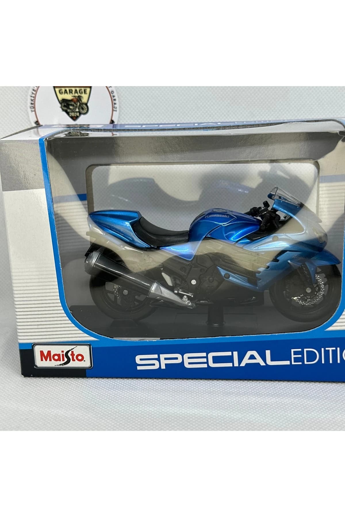 Kawasaki Ninja ZX-14R 1:18 Diecast Metal Model Motosiklet – Maisto Mavi — fotoğraf 8